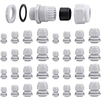 32 Pcs Prensaestopa Impermeable- ARPDJK Ajustable 3-15mm IP68 Prensaestopas con Contratuerca Cable Gland Conectores…
